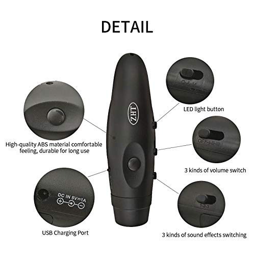 High Volume Electronic Whistle with USB Charging - Black