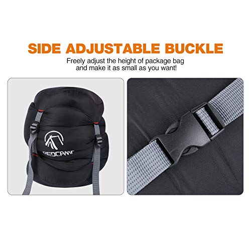 REDCAMP Black 40L Nylon Compression Stuff Sack for Sleeping Bags - Lightweight Backpacking Gear