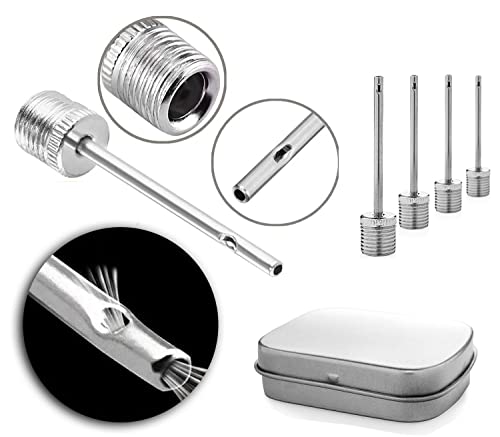 Stainless Steel Ball Pump Needles - 12 Pack with Storage Tin Box