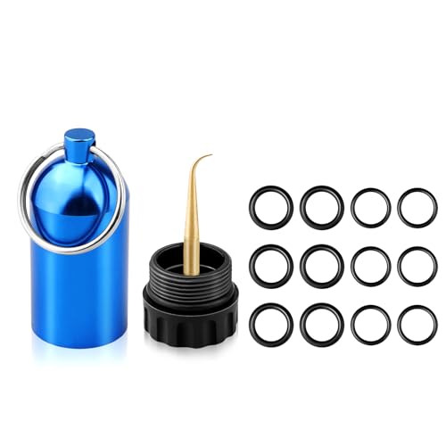 Blue Aluminum Mini Diving Tank Key Ring with O-Rings - Scuba Gear Accessory