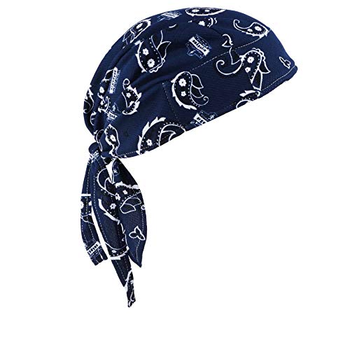 High-Performance Terry Cloth Bandana Do Rag - Navy Western
