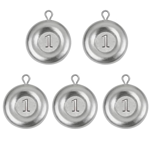 Disc Sinkers Fishing Weights - 1oz Coin Sinkers, 5pcs
