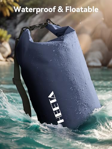 HEETA 10L Waterproof Dry Bag Backpack with Emergency Whistle – Dark Blue