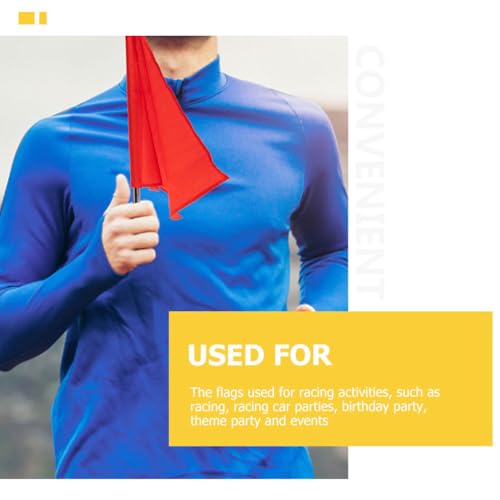 4-Piece Soccer Referee Flags Set with Sponge Handle & Steel Pole