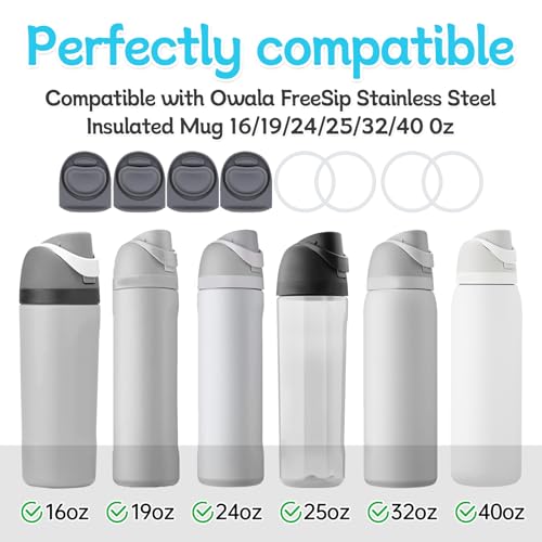 Replacement Stoppers & O Ring Gaskets Set - 4 Grey Set