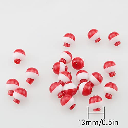 Fishing Bobber 20PCS Red and White 13mm ABS Plastic Floats