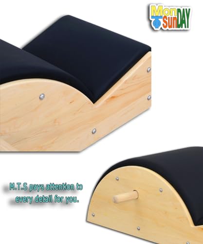 Pilates Spine Corrector Arc for Home Gym - Rubber Wood-Black