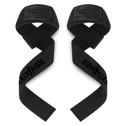Lifting Wrist Straps with Neoprene Padding - Black Gel