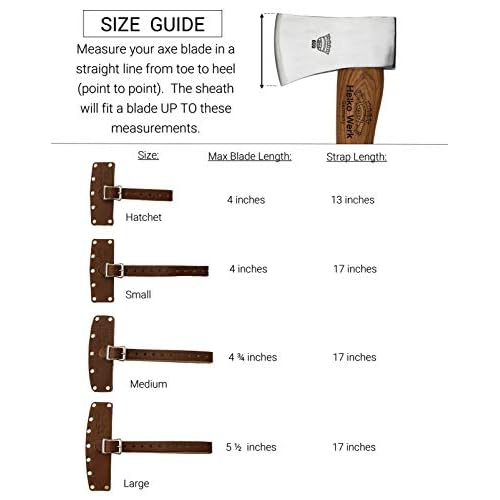 Helko Werk Leather Axe Sheath (Hatchet) - Genuine Leather Sheath for Axes and Hatchets Leather and Axe Cover and Hatchet Cover (Hatchet Black) S121SBK