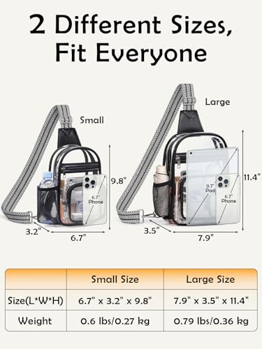 Clear Stadium Bag with Water Bottle Holder - Crossbody Purse
