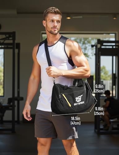 SKYSPER 30L Sport & Travel Duffel Bag ISPORT-Black Wet Pocket Men Women