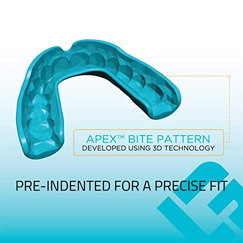 GuardLab APEX Lite Sports Mouthguard for Football, Basketball, Boxing, Wrestling, Soccer, BJJ, Hockey, MMA | Adults & Youth | Pre-Indented for a Precise Fit | Case Included (APEX LITE, Medium Clear)