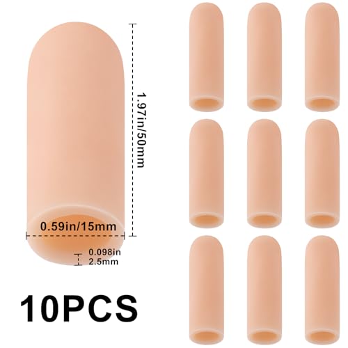 Gel Finger Support Protector Caps - 10pcs Large Skin Colour