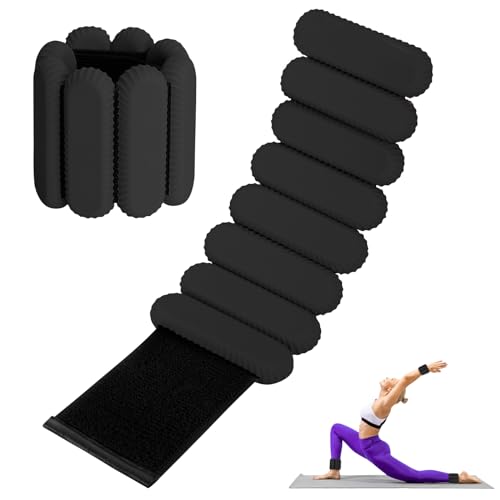 Adjustable Wrist & Ankle Weights 2lb Silicone Fitness Resistance Bands for Women Men