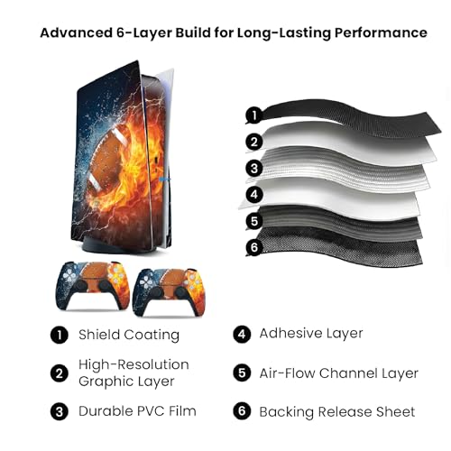 American Football Vinyl Skin Wrap for PS5 Slim Console & Controller
