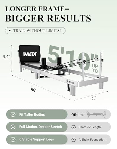 86" Foldable Pilates Reformer Machine with Jump Board - Black