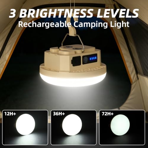 Vcwtty Rechargeable Camping Lantern 3000LM, Magnetic & Water-Resistant, Cool White - Variation 1