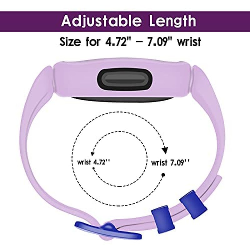 Silicone Bands Compatible with Fitbit Ace 3,Waterproof Soft Replacement Bands for Ace 3 Bands for Kids Boys Girls Bracelet Accessories Sports Band Compatible with Fitbit Ace 3 Activity Tracker(Black, Blue, Gray, Mint Green,Lilac)