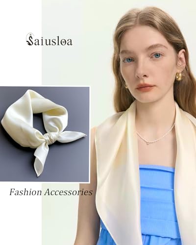 Solid Color Satin Neck Scarf for Women - 23.6 Inches