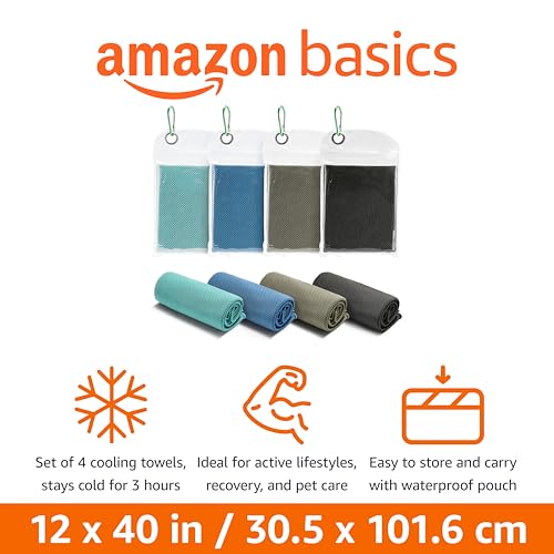 Cooling Towels for Neck and Face - 4-Pack, 40" x 12"