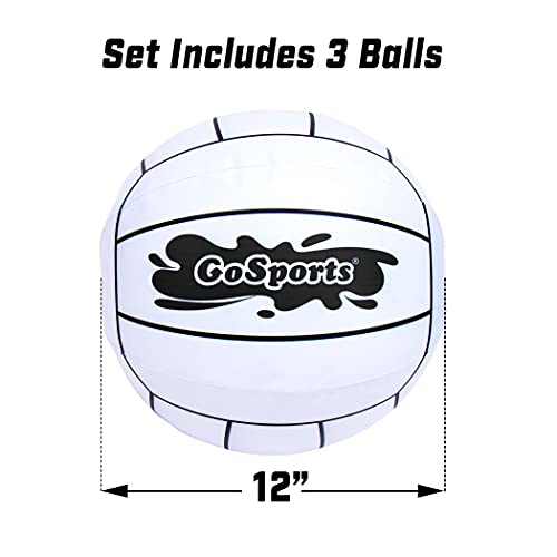 GoSports 12 Inch XL Inflatable Pool Volleyball - 3 Pack for All Skill Levels