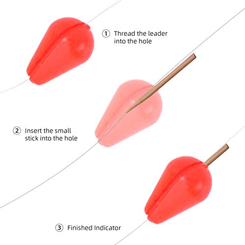 Teardrop Foam Fly Fishing Strike Indicator - 3 Pack, Large, Red