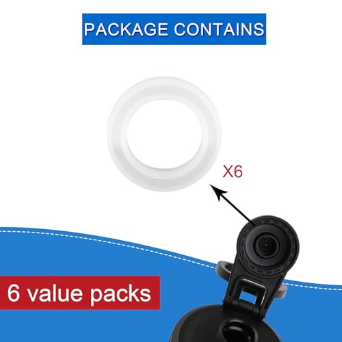 Water Bottle Gasket Replacements - 6pcs for DRINCO 14/18/22/32/40/64oz - White