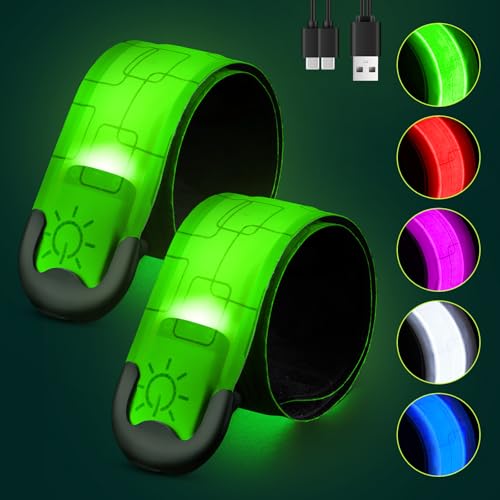 LED Armband 2-Pack - Rechargeable High Visibility Light Up Wristbands