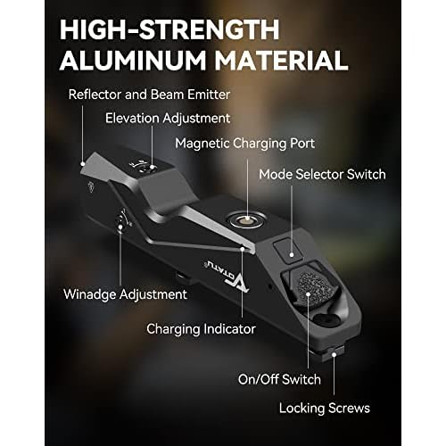 Votatu M9L-G Mini Light Laser Combo Compatible with M-Lok Rail Surface, 550 Lumens Tactical Flashlight and Green Laser Sight with Strobe Function for Rifle, Magnetic Rechargeable