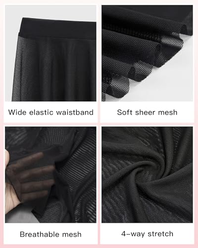 Stelle Women Ballet Skirt Black Small Chiffon Wrap Mesh Dance Skirt