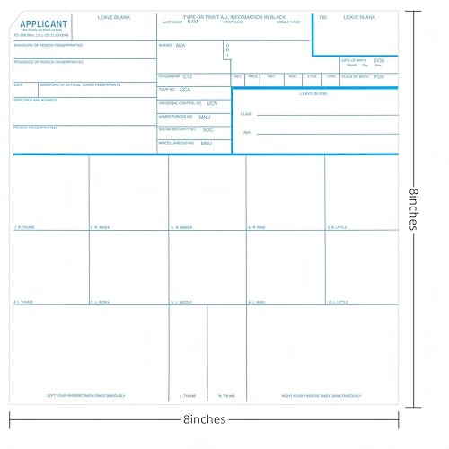 30 Pack FD-258 Fingerprint Kit - Includes Reusable Ink Pad, Instructions, Newest Version (11-1-20) for Fingerprinting SBR & More