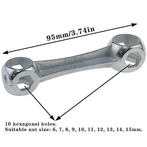 Bike Hexagon Wrench Set - 6-15mm Aluminum Repair Tools for Bicycle Maintenance