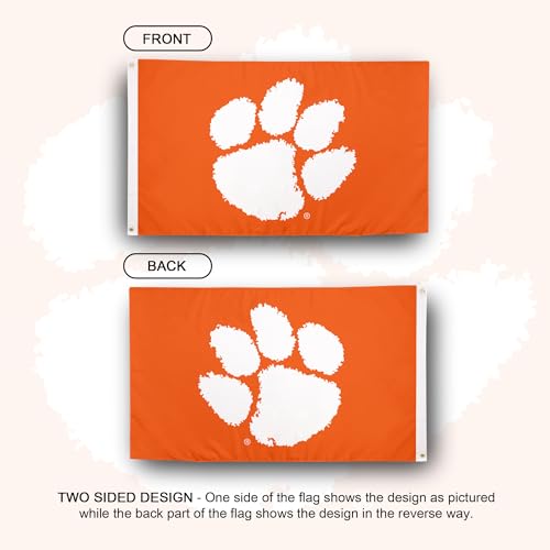Clemson University Tigers Flag - 3x5 Ft Orange Single-Sided