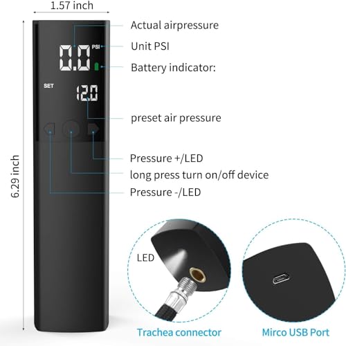 Electric Ball Pump with Digital Gauge - Portable Inflator for Sports Balls
