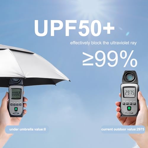 62 Inch Golf Umbrella - Auto Open, Windproof, UV Protection - Silver/Black