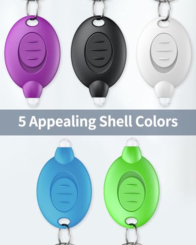 LED Keychain Flashlight - Ultra-Bright 5 Pack Multicolor