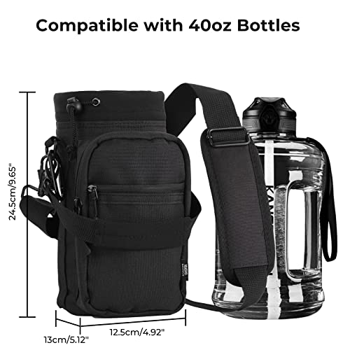Nuovoware Carbon Black 40oz Water Bottle Carrier Insulated Sports Bag