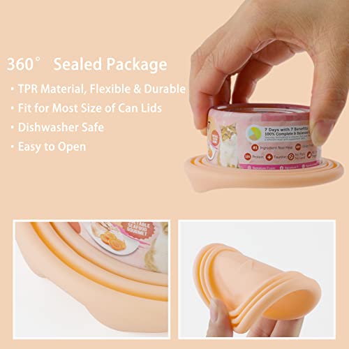 Pet Food Can Cover Lids with Mixing Spoon - 6 Pack Set
