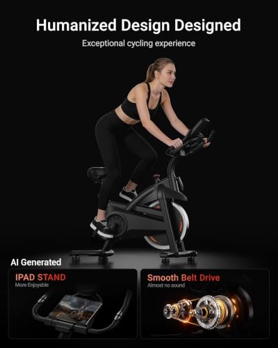 Stationary Exercise Bike with Adjustable Resistance & Silent Drive