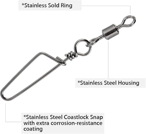 30 Pack Barrel Snap Swivels - #12-13LB Fishing Tackle