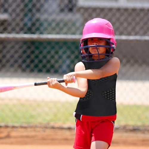 Youth Baseball Chest Protector Padded Shirt for Softball - Small Black