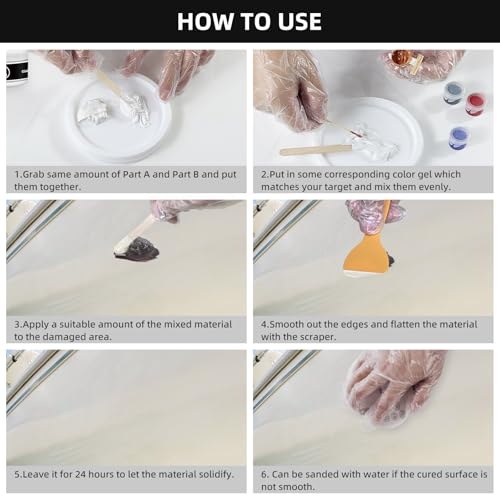 Marine Fiberglass Repair Kit for Boats with Color Match
