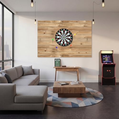 Hahafelt Brown Felt Dart Board Wall Protector 36x48 Inches, Cork Backboard
