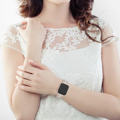 Breathable Lace Silicone Sport Band for Smart Watches - Starlight 38/40/41/42mm