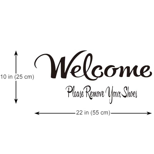Welcome Please Remove Your Shoes Vinyl Wall Decal Home DIY Entryway Lettering Wall Words