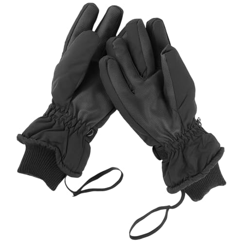 Women's Winter Ski Gloves - Waterproof Touchscreen, Black Style, Medium