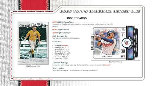 2026 Topps Baseball Series 1 Blaster Box with 6 Packs & Exclusive Parallels