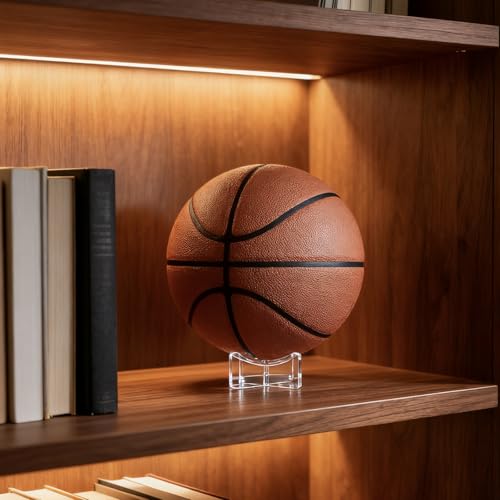 Clear Acrylic Sports Ball Display Stand - 4-Pack Desktop Holder