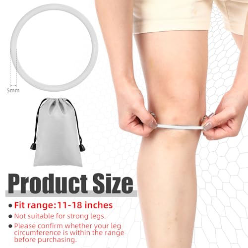 Patellar Tendon Knee Strap Support - Silicone Knee Brace - Set of 2, White, M