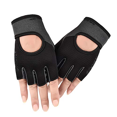 Fingerless Workout Gloves for Men & Women - Medium Black